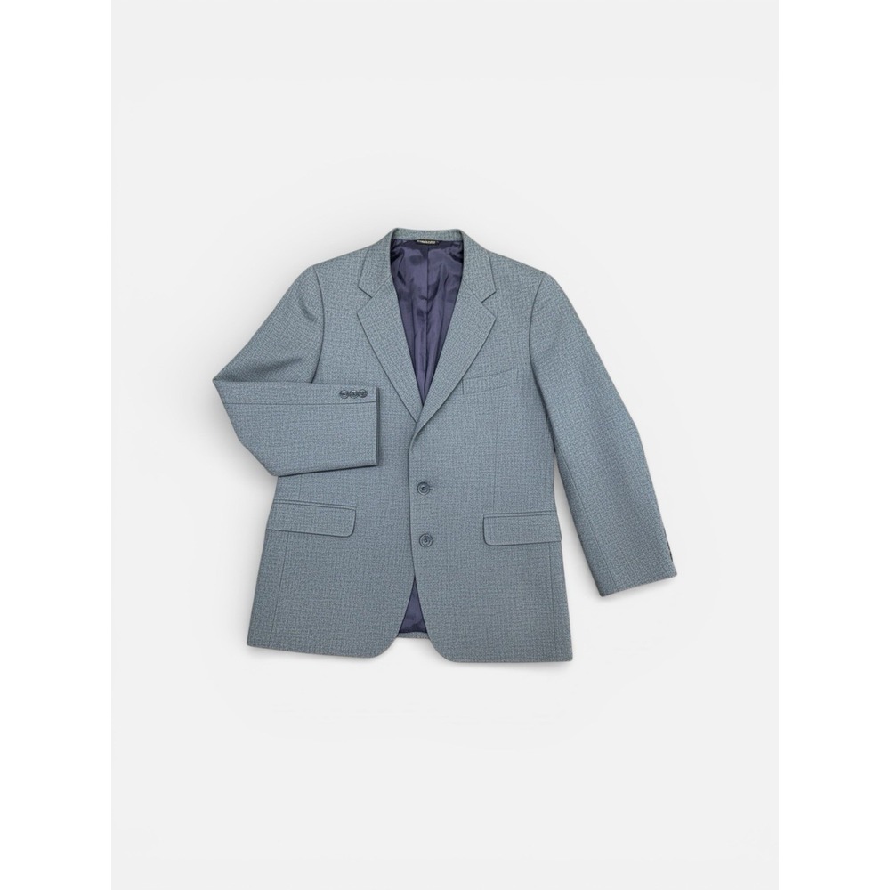 Vtg Levi's Blazer Mens 44R Gray Blue Western Style Action Suit Sport Coat Jacket